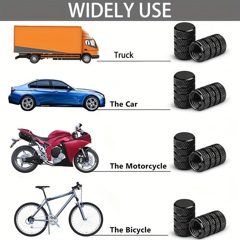 4Pcs Dustproof Aluminum Valve Caps Universal Tire Stem Covers For Car Truck Moto