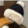 Plush Hat Lady Winter Big Head Circumference Bucket Hat Warm Mongolian Hat Cute Hairball Hat