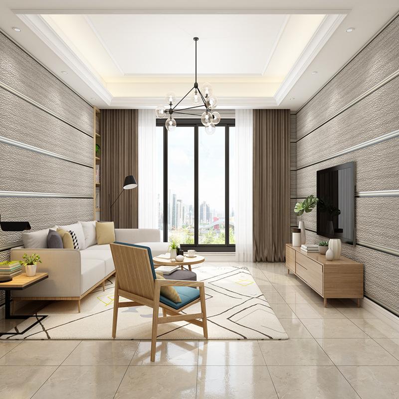Wallpaper Simple 3D Thickened Deer Skin Velvet Wallpaper Wood Grain Bedroom Living Room TV Background Wall Papel De Pared