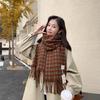 Plaid scarf women's autumn and winter new Korean thickened British style shawl high-end atmosphere warm scarf