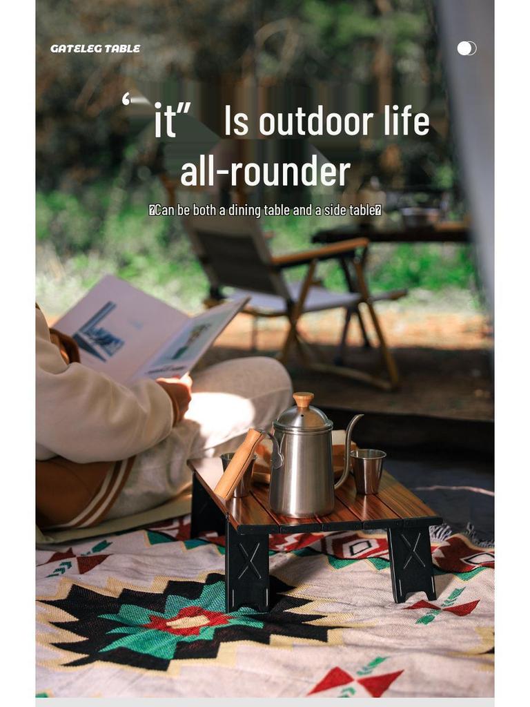 Ultra-Light Portable Aluminum Folding Table - Compact for Camping, Coffee, or Tea