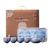 2025 Silver-Plated Ceramic Gongfu Tea Set with Teapot and Cups in Gift Box