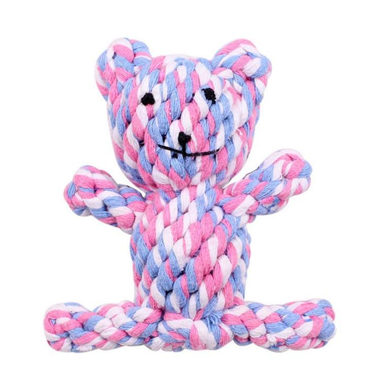 High Quality Durable Small Animals Design Recycled Cotton Braided Rope Chew Pet Tough Squeaky Dog Chew Toys