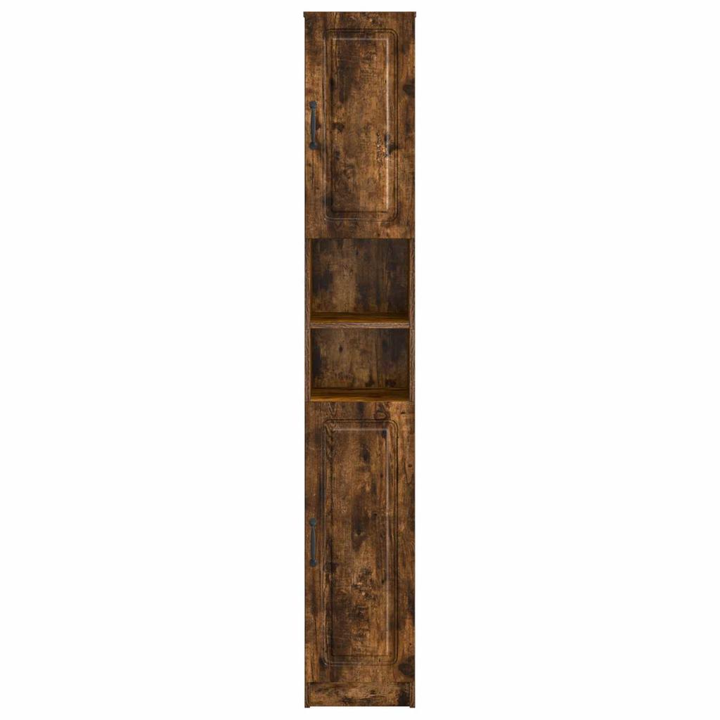 Bathroom Cabinet with Open Shelf UTRECHT Smoked Oak