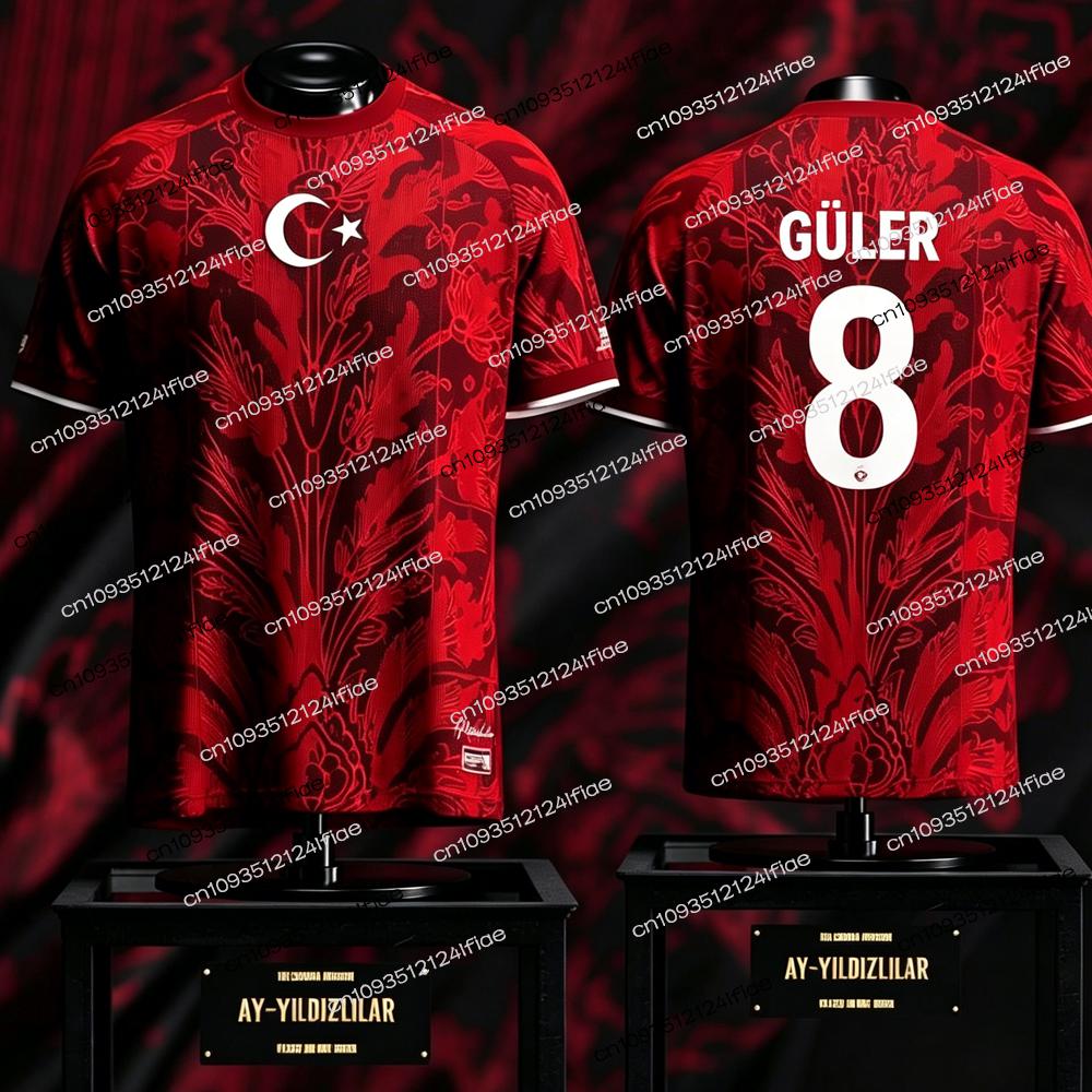2026 Turkish Men's Football Jersey, Plus Size, Sports Fitness Football Crew Neck Short-Sleeve, Suitable for Outdoor Sports
