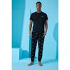 Kurzärmliges Herren-Pyjama-Set mit Dogg-Print in Schwarz