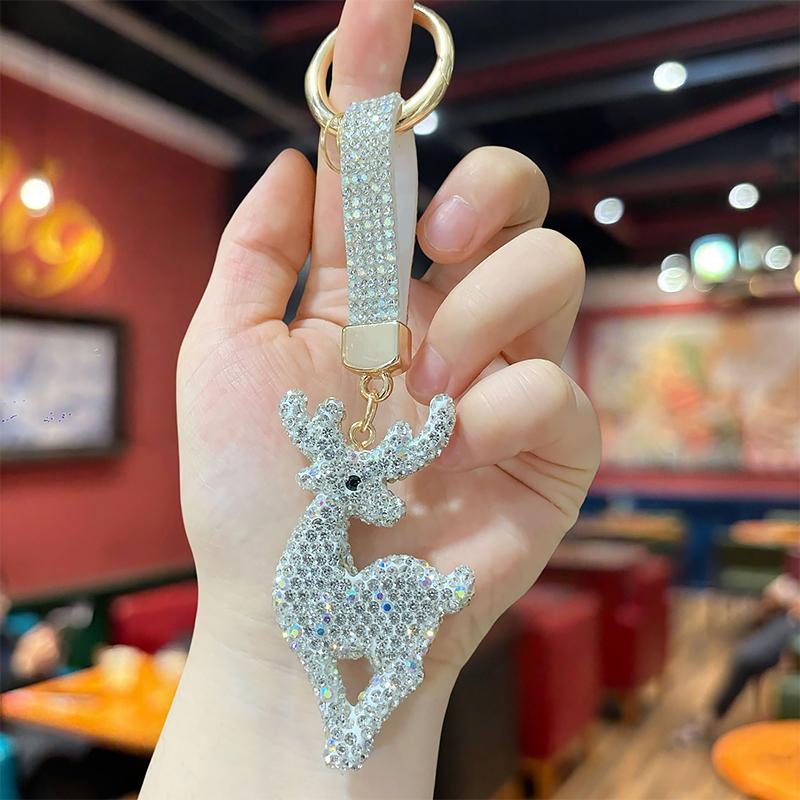 1PC Keychain Ideal Gift Full Rhinestone Design Cute Bag Charm Versatile Pendant Festive Vibe Various Styles