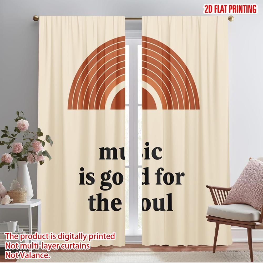 

2pcs 2D flat printing Drapes Vintage Vinyl Music Soul_a Polyester Without Electricity Birthday Party Use for Room bedroom wall 52.50×116.00 CM 2pcs