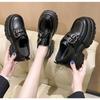 Fashion 2024 Autumn Loafers Women High Platform 7CM Shoes Women's Thick Sole PU Leather British Metal Buckle Simple Mary Jane Shoes