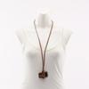 Used HERMES Okelley GM Necklace Gold Plated Brown Gold Used