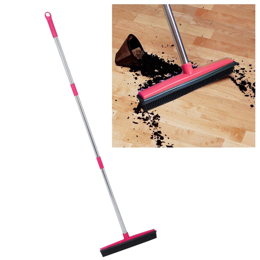 Multifunction Telescopic Floor Carpet Broom Pet Hair Dust Removal Cleaner Sweeper Cleaning