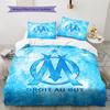 Olympique De Marseille Pattern Bedding Home Decoration Birthday & Festival Gift (1 * Duvet Cover + 2 * Pillowcase, Without Core)