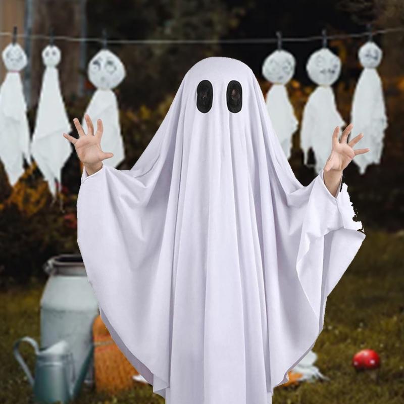 Halloween Spirit Costume Pullover Cloak With Breathable Polyester Fabric For Adults Kids Comfortable Knitted Clothes