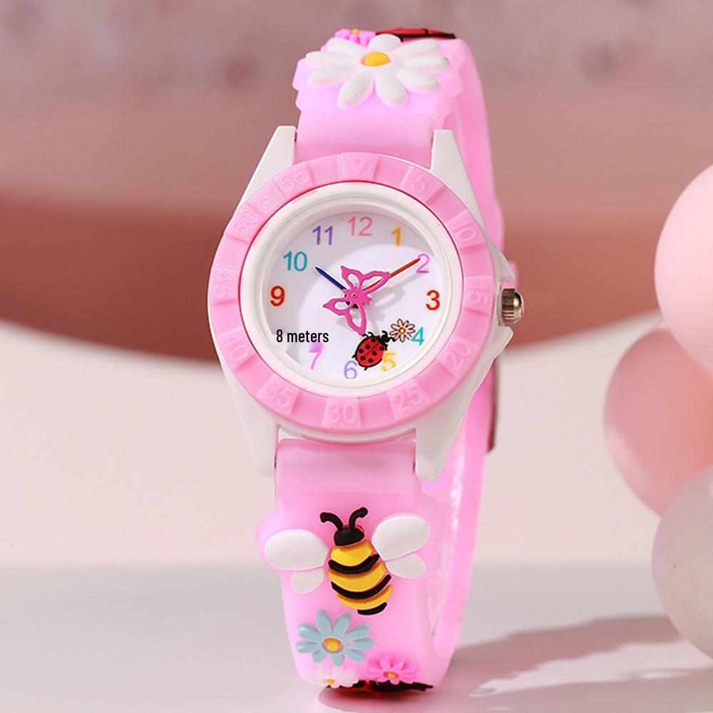 Fashionable Women's Cartoon Bee Silicone Strap Quartz Watch