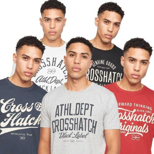 Crosshatch Mens Luckmoore Printed T-Shirt (Pack of 5)