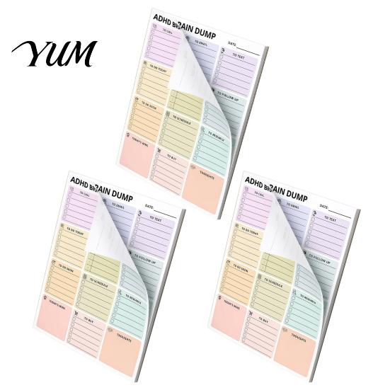Tear Off Note Pad A5 Brain Dump Planner, Tear-off Daily Task with 50 Priority Organizer Sheet Sheets, Thickened Paper Notepad for Organizing Thoughts