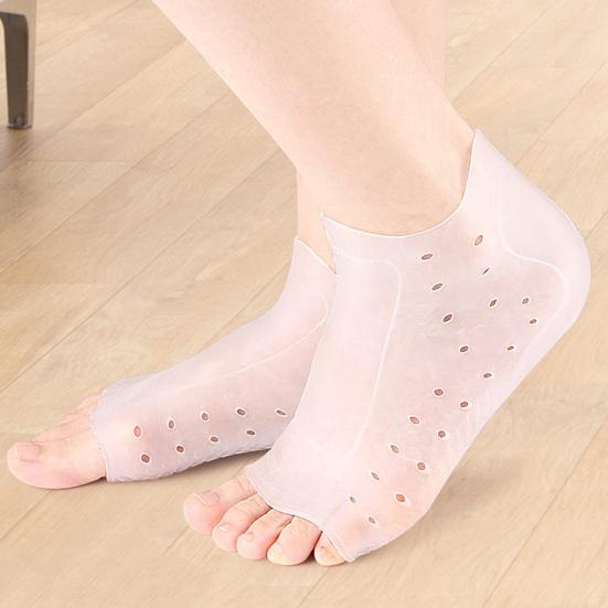 1 Pair Heel Protector Cover Plantar Fasciitis Blister Cracked Heels Spurs Pain Relief Non-slip Breathable Men Women Heel Guard Sleeve