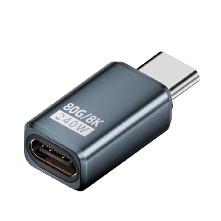 

Адаптер USB C 240 Вт 80 Гбіт/с Вихід відео 8K для ноутбуків, планшетів, телефонів з відображенням потужності в реальному часі сірий