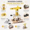 Grue en Bois GINGER HOME pour Enfant, Ensemble avec Train, Camion et Bateau, 28x20x45 cm