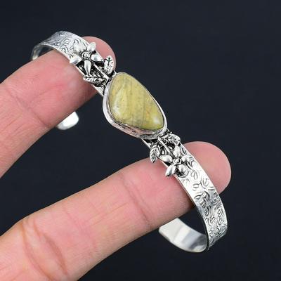 Natürlicher Polychromer Jaspis Jubiläums-Blumenarmreif Schmuck 925 Sterlingsilber