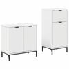 Bathroom Furniture Set with Shelf 2 Pcs White Plywood and Metal
