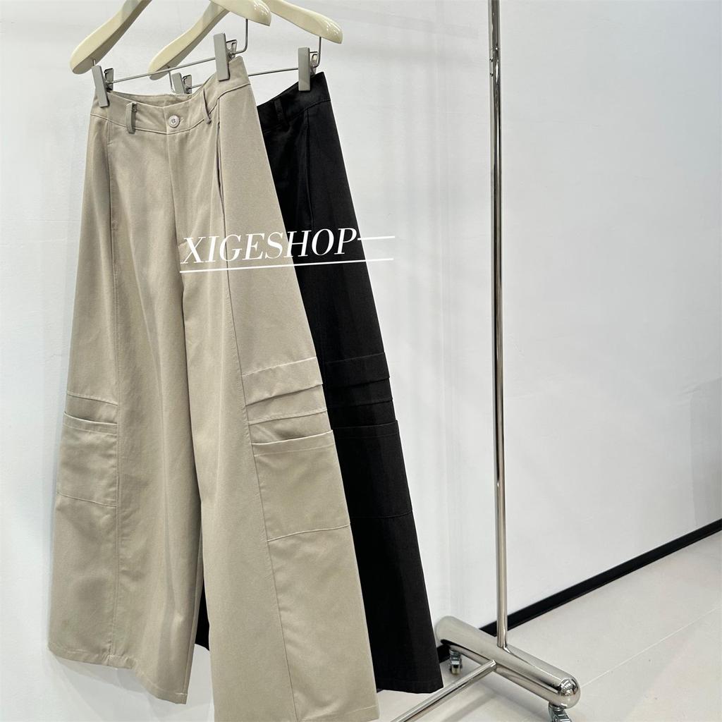 Autumn 2025 Korean-Style High-Waisted Slimming Cargo Pants for Women - Loose, Straight-Leg, Wide-Leg Casual Trousers