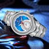 1pc men's watch, unique irregular wave-shaped case, Y2K futuristic date display, alloy strap for casual quartz watch, suitable f