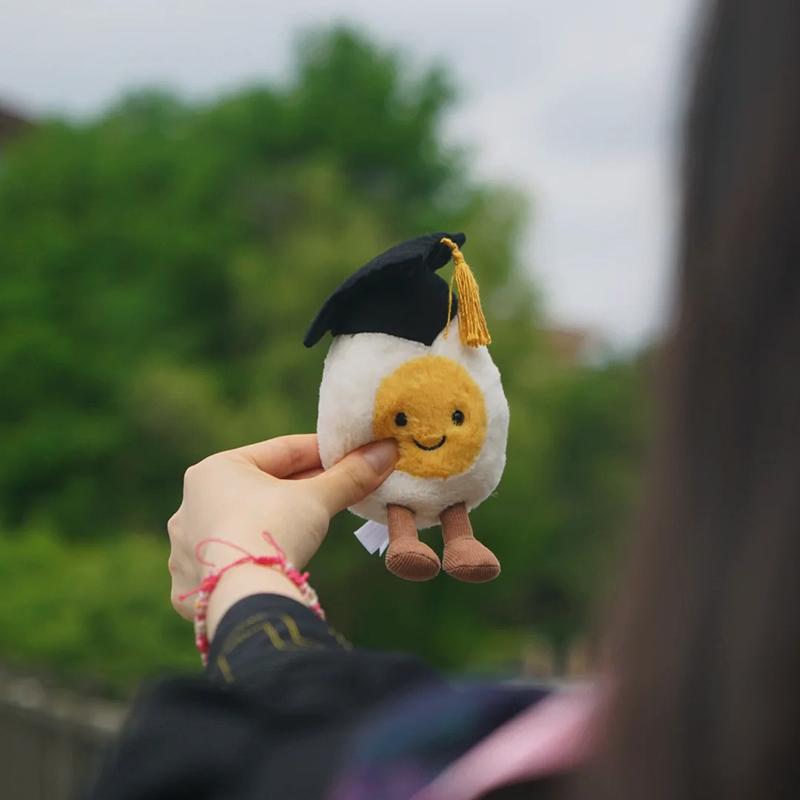 Funny Boiled Egg Graduation Stuffed Toy Cute Food Plush Accessories Fun Graduations Gift