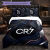 Set Lenzuola 3 Pezzi con Fantasia Cristiano Ronaldo Morbida Microfibra Copripiumino con Federe per Camera da Letto