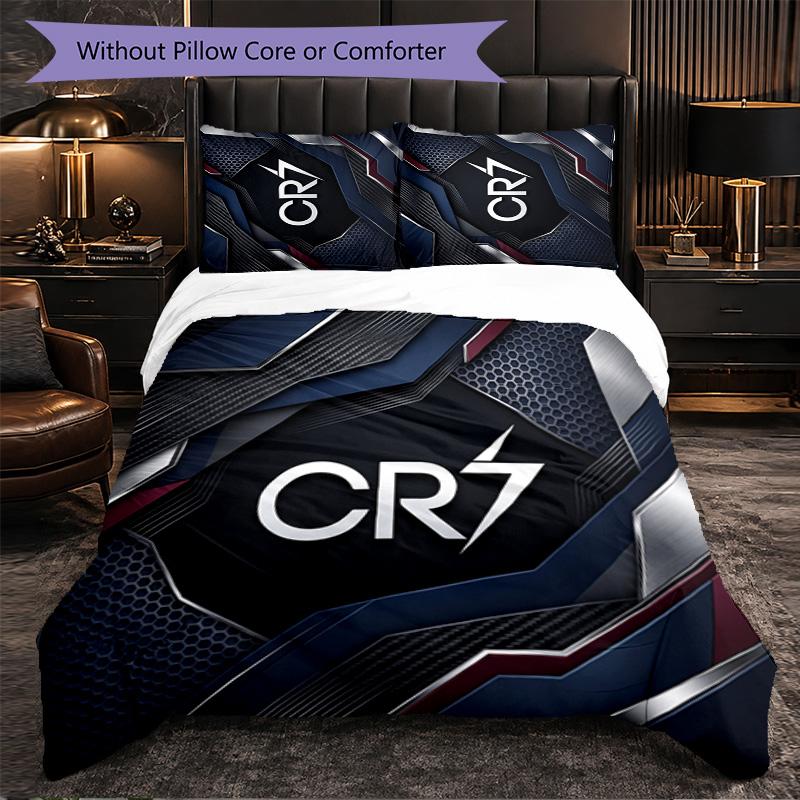 Set Lenzuola 3 Pezzi con Fantasia Cristiano Ronaldo Morbida Microfibra Copripiumino con Federe per Camera da Letto