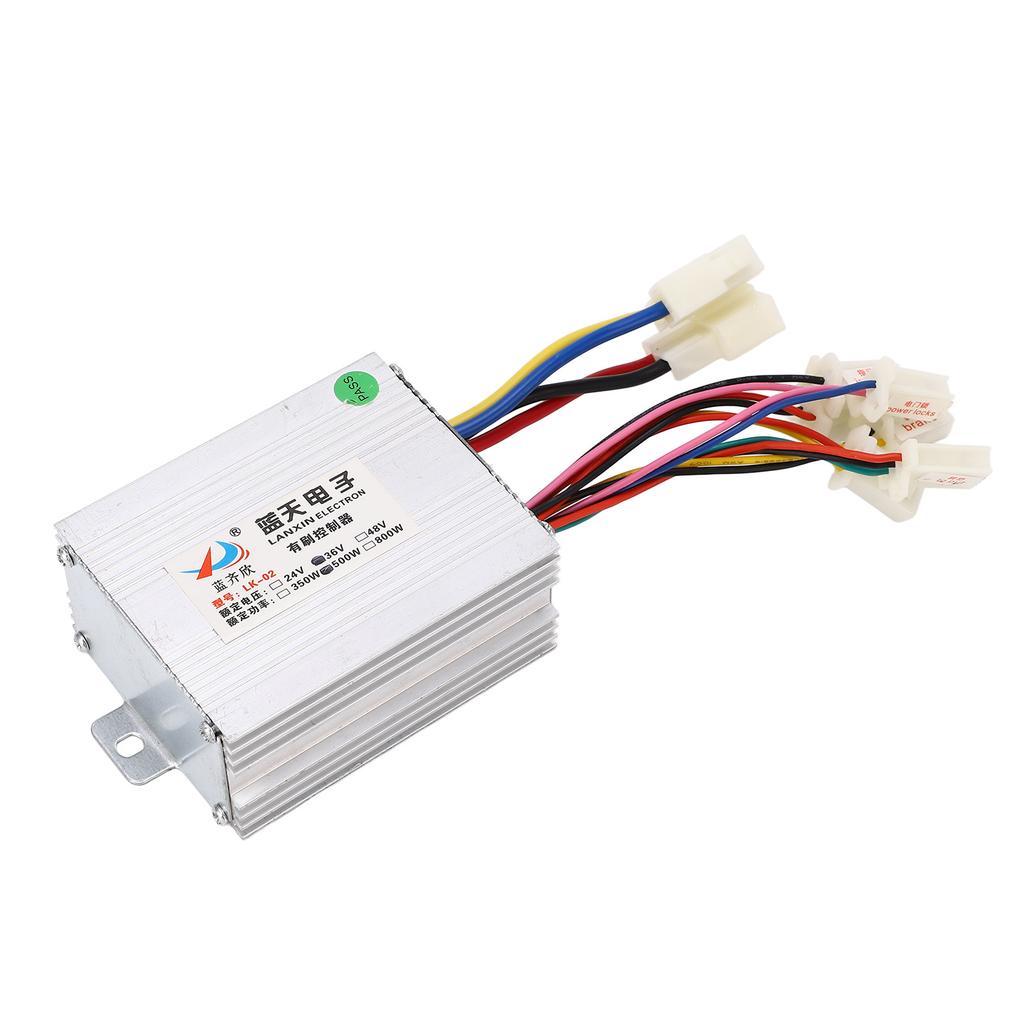 36V 500W Brushed Controller Aluminum Alloy Brush Speed Motor Controller for Electric Bikes Tricycles Motorcycles