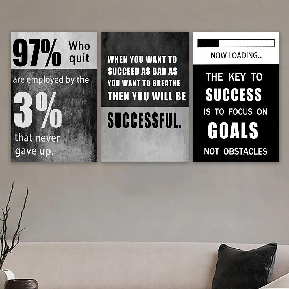 Animals Inspirational Wall Art Black and White Poster Lion Head Prints Motivational Quote Picture Canvas Painting Office Decor