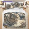 White Tiger Pattern Bedding Quilt Set Quilt Cover Pillowcase Home Decoration Birthday Gift (1 * duvet cover + 2 * pillowcase, without core)