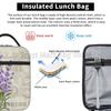 Vintage Lavender Flowers Insulated Lunch Box Reusable Portable Lunch Bag Durable Cooler Bento Tote for Women Work Travel Picnic