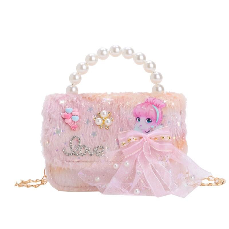 Trendy Mini Pearl Handbag For Children Chic Shoulder Bag With Breathable Material