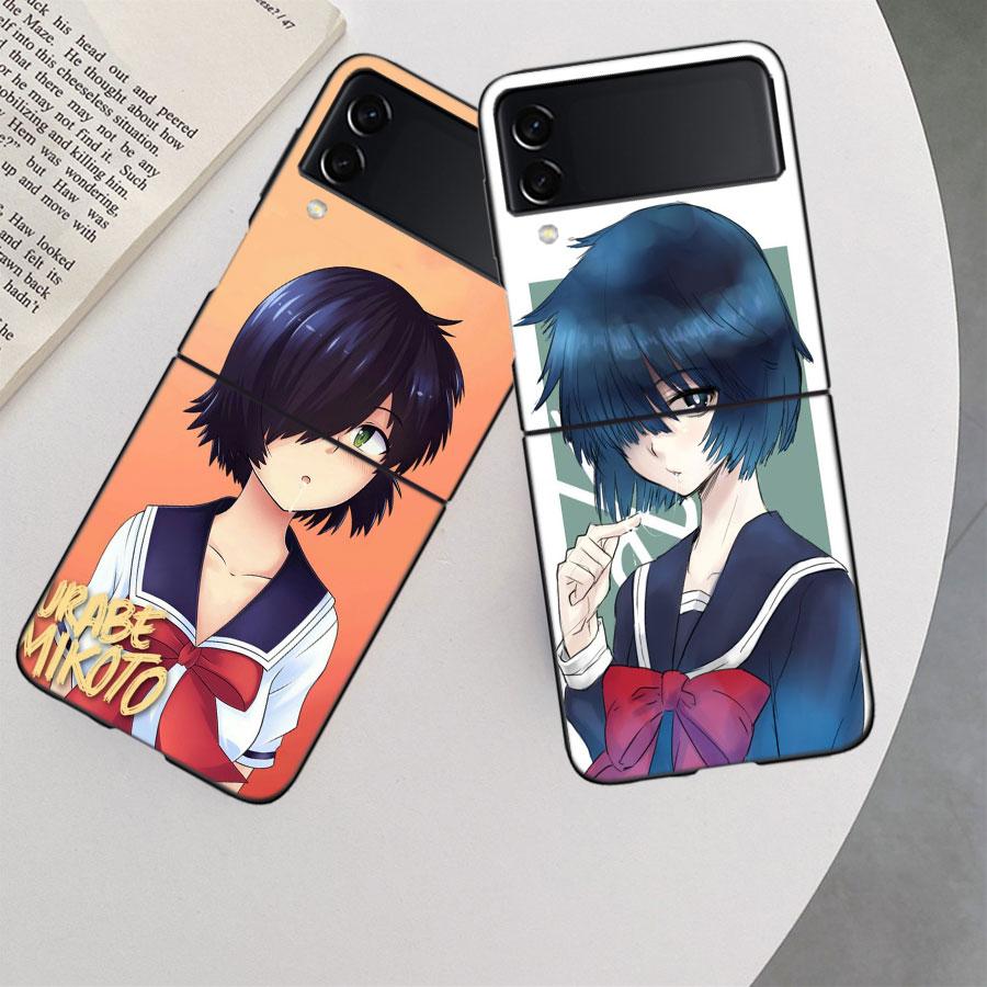 Urabe Mikoto Phone Case For Samsung Z Flip 7 6 5G Galaxy Z Flip 5 4 3 Black Hard Cell Cover Luxury PC Shell Coque