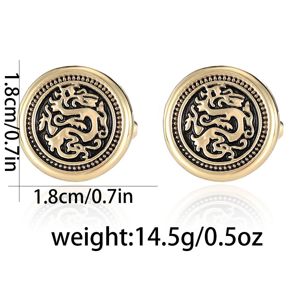 2Pcs/Set Vintage Dragon Totem Design Mens Cufflinks Formal Party Business Tuxedo Shirts Sleeve Button Jewelry Accessories