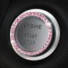 Car Start Button Rhinestone Sticker Diamond Bling Ring One Click Start Stop Switch Stickers Decoration Auto Accessories Decals