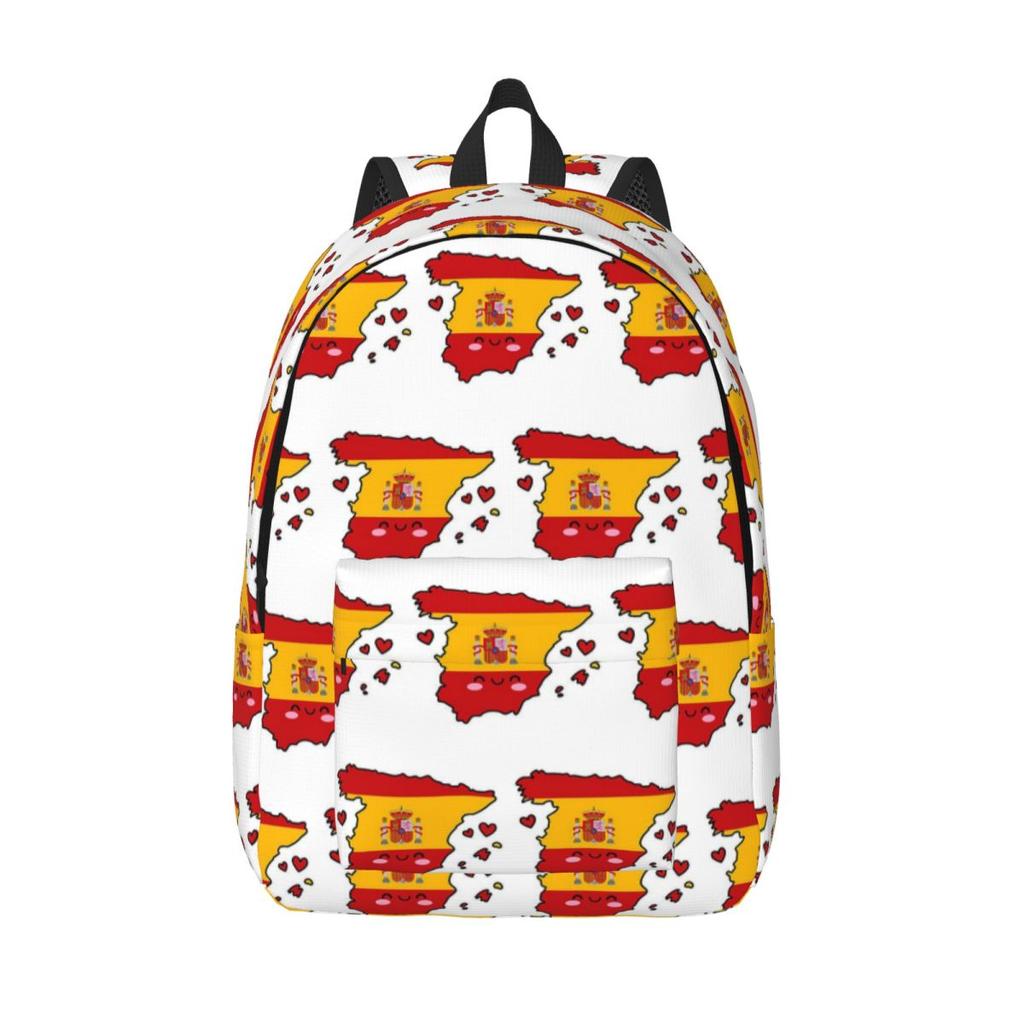 Spain Flag Map Backpack Hot Sale Daypack Large Capacity Kids BookBag School Bag Shoulder Bags for Men Women