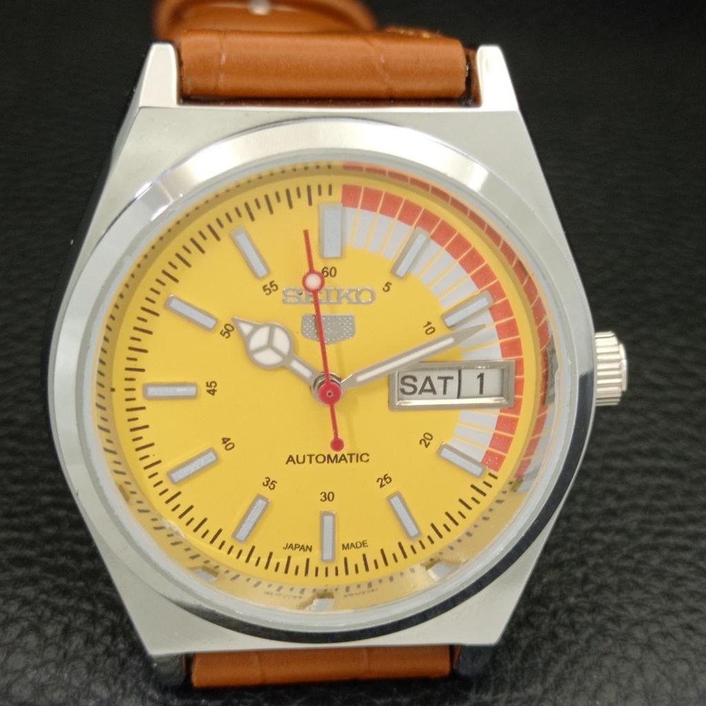 Seiko 5 AUTOMATIC VINTAGE REFURBISHED 6309A JAPAN MENS YELLOW WATCH A440890-4 Sk-a440890