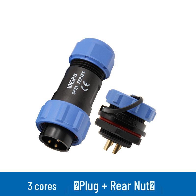 SP21 12-Pin Waterproof IP67 Aviation Plug Rear Nut Solder Connector