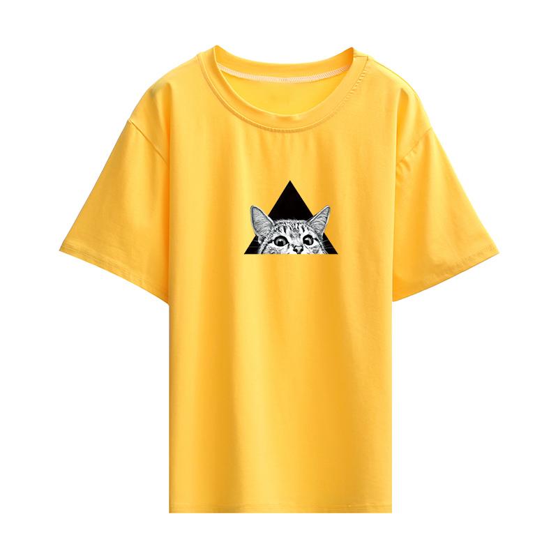 Summer pure cotton Casual loose student T Shirt Women's Y2k Tops Harajuku funny cartoon print Short Sleeve T-shirts Women