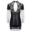 Gonna corta da donna in pelle di pizzo Clubwear Intimo sexy Lingerie cava