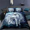 White Dragon Horse Duvet Cover 3D Unicorn Bedding Set For Teens Boys Microfiber Western Cowboy Comforter Cover With Pillowcases