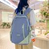 Color Blocked Simple Letter Decor Student Casual Backpack For Use School