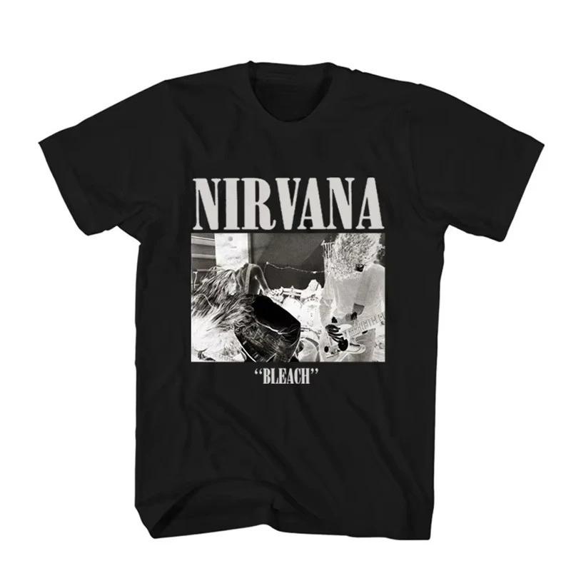 

Nirvana 2026 Чоловіча 100% Бавовна Y2k Рок-гурт Графічна hiphop гавайська розкішна сорочка Підходить як для чоловіків, так і для жінок Літня футболка 2XL