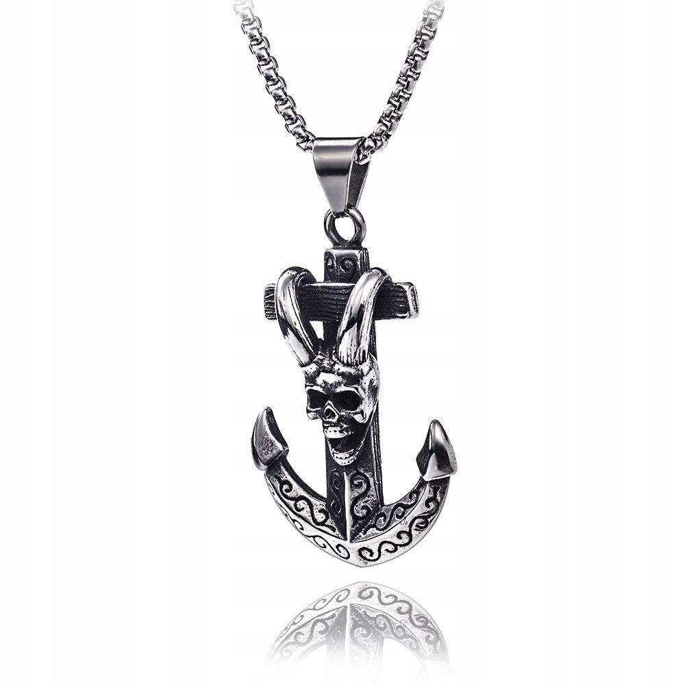 Silver Sailor Pirate Anchor Necklace 378