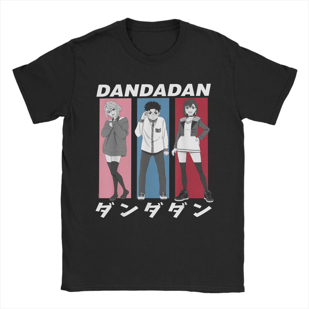 Harajuku T-Shirt Dan Da Dan Turbo Granny Cat with Kanji Anime Cotton T-Shirts Fashion Tshirt for Beach Short Sleeve Tees