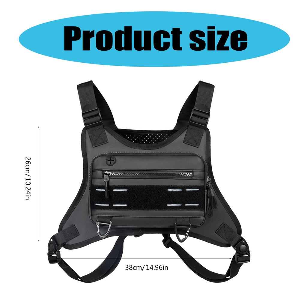 Tactically Sports Chest Bag Fishing Vest Bag Water Resistant Front Chest Pack Climbing Campings Backpacks Pack Enduring