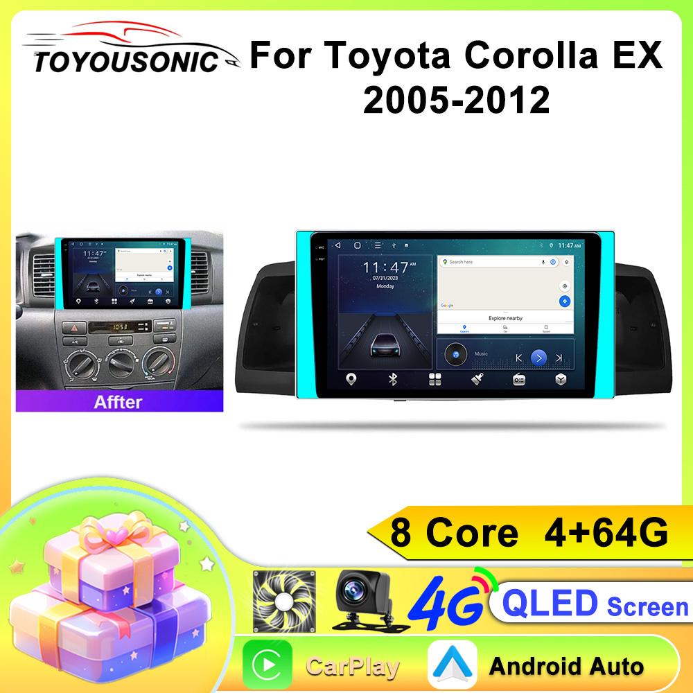 For Toyota Corolla E130 E120 2000-2006 Android 13 Car Radio Multimedia Player Navigation GPS Carplay 2din Stereo Dvd